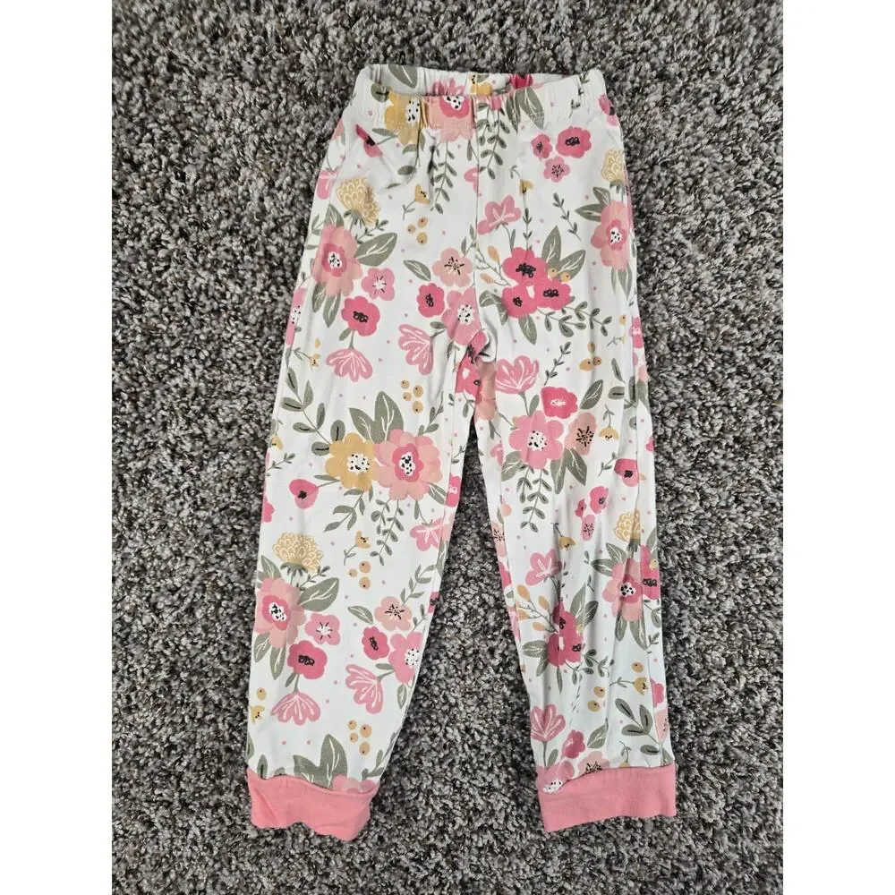 Tesa Babe Toddler Girls Sz 4T Bamboo Pajama Set in Floral Garden Pink White